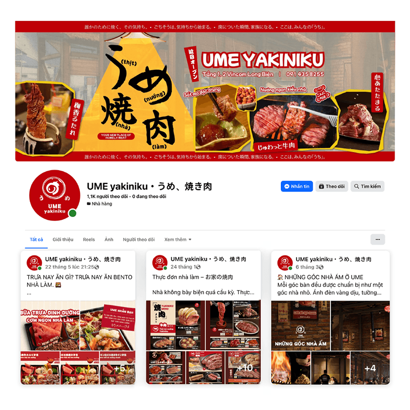 Fanpage Facebook UME Yakiniku